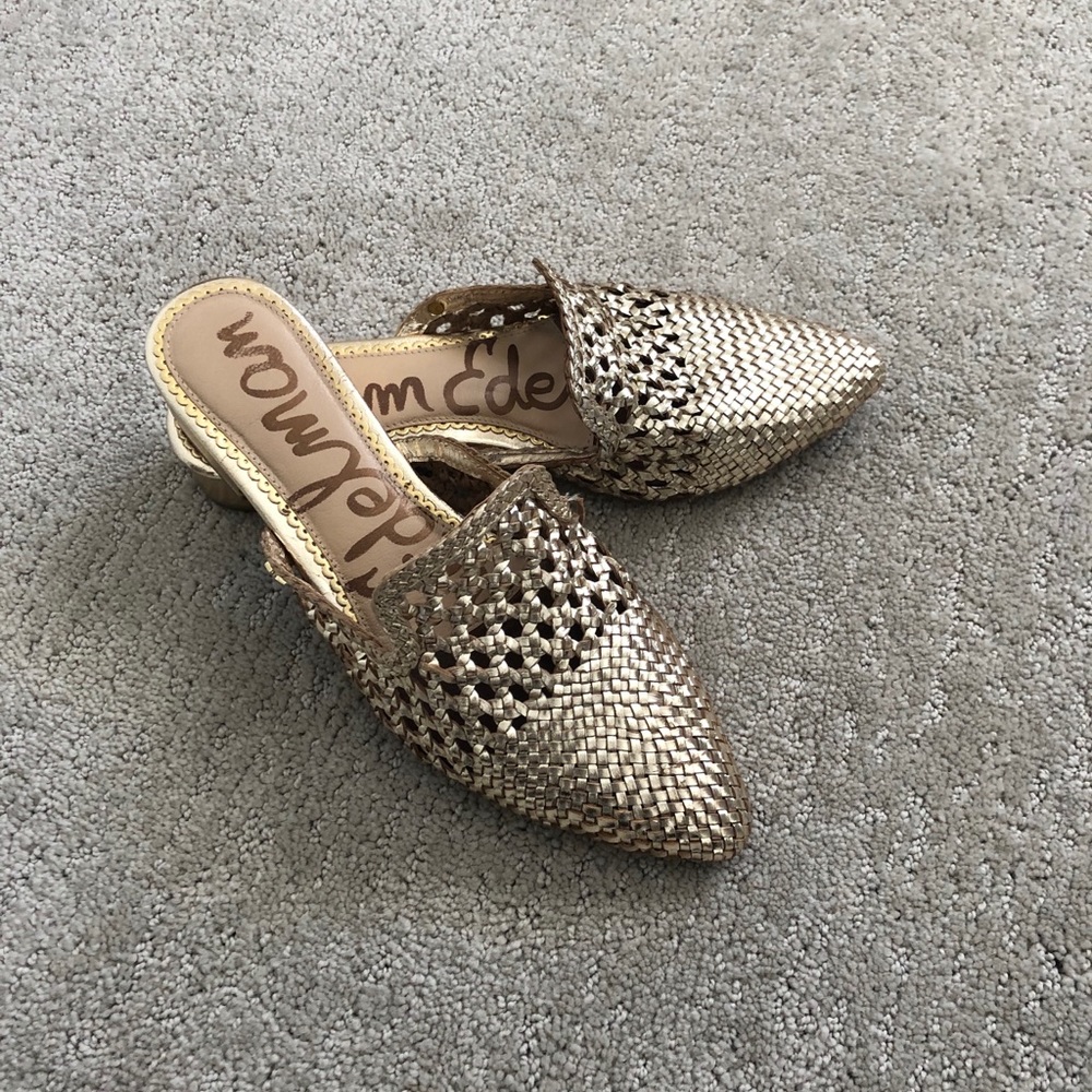 Women’s Sam Edelman Metallic Gold Mules